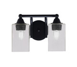 Paramount 2 Light Steel Vanity Light 12.25 Inch Length by Toltec - 3422-85-53