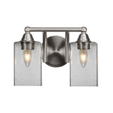 Paramount 2 Light Steel Vanity Light 8.5 Inch Tall by Toltec - 3422-BN-530