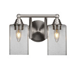 Paramount 2 Light Steel Vanity Light 8.5 Inch Tall by Toltec - 3422-BN-530