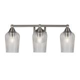 Paramount 3 Light Textured Glass Vanity Light 21.5 Inch Length by Toltec - 3423-BN-4250