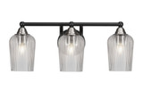 Paramount 3 Light Textured Glass Vanity Light 21.5 Inch Length by Toltec - 3423-BN-4250