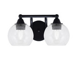 Paramount 2 Light Steel Vanity Light 14.25 Inch Length by Toltec - 3422-7-41