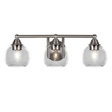 Paramount 3 Light Steel Vanity Light 7 Inch Tall by Toltec - 3423-BN-4100