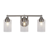 Paramount 3 Light Steel Vanity Light 20.75 Inch Length by Toltec - 3423-BN-300