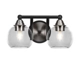 Paramount 2 Light Steel Vanity Light 7 Inch Tall by Toltec - 3422-BN-4100