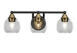 Paramount 3 Light Steel Vanity Light 7 Inch Tall by Toltec - 3423-BN-4100