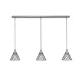3 Light Stem Hung Linear Pendalier 7 x 38.5 Inch by Toltec 36-BN-9185