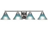 Paramount 4 Light Crystal Glass Vanity Light 32.25 Inch Length by Toltec - 3424-BN-458