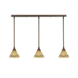 Any 3 Light Chocolate Icing Glass Small Linear Pendant by Toltec - 36-7-7-39
