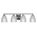 Paramount 4 Light Ribbed Glass Vanity Light 30.25 Inch Length by Toltec - 3424-BN-500