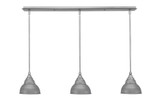 Any 3 Light Steel Linear Pendant 39.25 Inch Length by Toltec - 36-7-7-3925