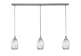 Any 3 Light Fusion Glass Mini Linear Pendant 27.25 Inch Length by Toltec - 36-5-85-2725
