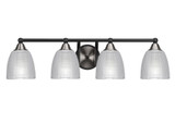Paramount 4 Light Ribbed Glass Vanity Light 30.25 Inch Length by Toltec - 3424-BN-500