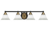 Paramount 4 Light Steel Vanity Light 32 Inch Length by Toltec - 3424-BN-311