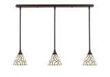 Any 3 Light Art Glass Small Linear Pendant by Toltec - 36-7-725-39