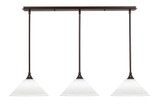 3 Light Stem Hung Linear Pendalier 7.5 x 45.25 Inch by Toltec 36-BN-316 - 36-BN-316