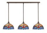 3 Light Stem Hung Linear Pendalier 8.25 x 43.5 Inch by Toltec 36-BRZ-9359 - 36-BRZ-9359