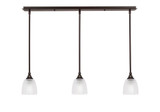 3 Light Stem Hung Linear Pendalier 7 x 37 Inch Length by Toltec 36-BN-500 - 36-BN-500