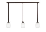 Any 3 Light Linen Glass Linear Pendant 37 Inch Length by Toltec - 36-5-775-37