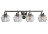 Paramount 4 Light Ribbed Glass Vanity Light 31.5 Inch Length by Toltec - 3424-BN-5110