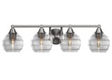 Paramount 4 Light Ribbed Glass Vanity Light 31.5 Inch Length by Toltec - 3424-BN-5110