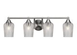 Paramount 4 Light Textured Glass Vanity Light 30.5 Inch Length by Toltec - 3424-BN-4250