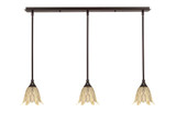 Any 3 Light Steel Linear Pendant 38.75 Inch Length by Toltec - 36-7-775-3875