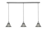 Any 3 Light Steel Linear Pendant 38.5 Inch Length by Toltec - 36-7-6-385