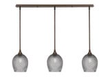3 Light Stem Hung Linear Pendalier 10.25 x 39.25 Inch by Toltec 36-BN-4902 - 36-BN-4902