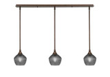 3 Light Stem Hung Linear Pendalier 7.25 x 37.75 Inch by Toltec 36-BN-4622 - 36-BN-4622