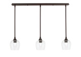 3 Light Stem Hung Linear Pendalier 8 x 38 Inch Length by Toltec 36-BN-4810 - 36-BN-4810