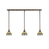 3 Light Stem Hung Linear Pendalier 6.75 x 38.75 Inch by Toltec 36-BRZ-9435
