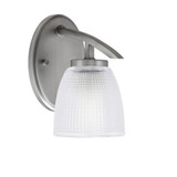 Kurve 1 Light Clear Ribbed Glass Wall Sconce by Toltec - 3720-GP-500