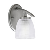 Kurve 1 Light Clear Ribbed Glass Wall Sconce by Toltec - 3720-GP-500