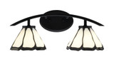 Kurve 2 Light Art Glass Vanity Light 18.25 Incy Tall by Toltec - 3722-MB-9125