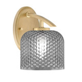 Kurve 1 Light Steel  Wall Sconce 9 Inch Tall by Toltec - 3720-NAB-461