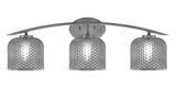 Kurve 3 Light Textured Glass Vanity Light 9.25 Inch Tall by Toltec - 3723-GP-4612