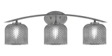Kurve 3 Light Textured Glass Vanity Light 9.25 Inch Tall by Toltec - 3723-GP-4612