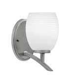 Kurve 1 Light Linen Glass Wall Sconce 8.5 Inch Tall by Toltec - 3721-61