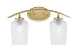 Kurve 2 Light Textured Glass Vanity Light by Toltec - 3722-NAB-42