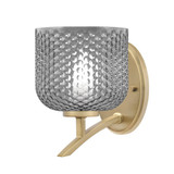 Kurve 1 Light Textured Glass Wall Sconce 5.25 Inch Wide by Toltec - 3721-NAB-4615