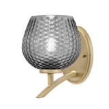 Kurve 1 Light Up Textured Glass Wall Sconce 8.25 Inch Tall by Toltec - 3721-NAB-4602