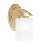 Kurve 1 Light Steel Wall Sconce 10.25 Inch Tall by Toltec - 3720-NAB-54