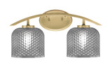 Kurve 2 Light Textured Glass Vanity Light 9.5 Inch Tall by Toltec - 3722-NAB-46