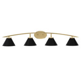 Kurve 4 Light Vanity Light 8 Inch Tall by Toltec - 3724-NAB-421-MB