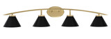 Kurve 4 Light Vanity Light 8 Inch Tall by Toltec - 3724-NAB-421-MB