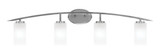 Kurve 4 Light Vanity Light 10.75 Inch Tall by Toltec - 3724-GP-54