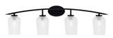 Kurve 4 Light Vanity Light 11 Inch Tall by Toltec - 3724-MB-42