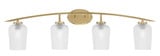 Kurve 4 Light Textured Glass Vanity Light 11.5 Inch Tall by Toltec - 3724-NAB-4250
