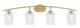Kurve 4 Light Textured Glass Vanity Light 11.5 Inch Tall by Toltec - 3724-NAB-4250